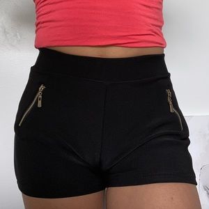 Black booty shorts